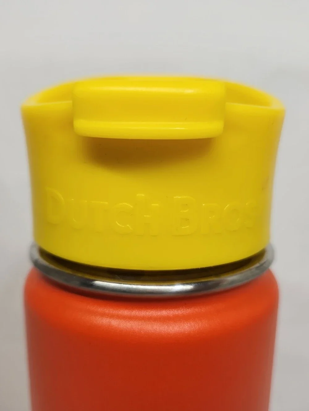 Dutch Bros Coffee Drink One for Dane 20oz Orange Yellow Thermal Travel Tumbler